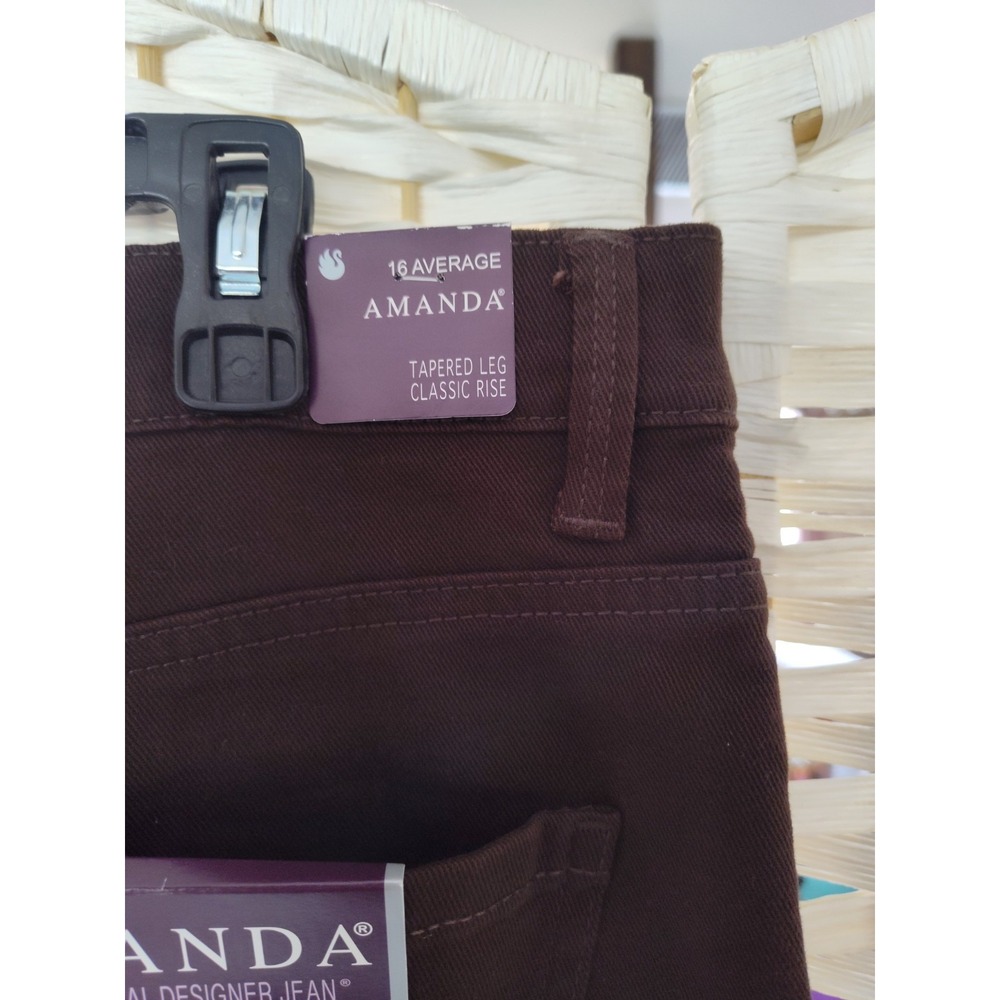 Gloria Vanderbilt Women's Chocolate Brown Amanda Straight-Leg Jeans Pants Sz 16 - Picture 7 of 7